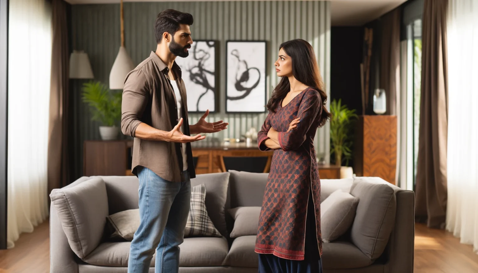 Couple in a relationship having a discussion to resolve conflict