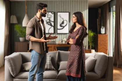 Couple in a relationship having a discussion to resolve conflict