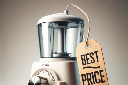 Sleek electric chopper with a clear bowl and 'best price' tag, one of the best electric choppers for your kitchen in 2024