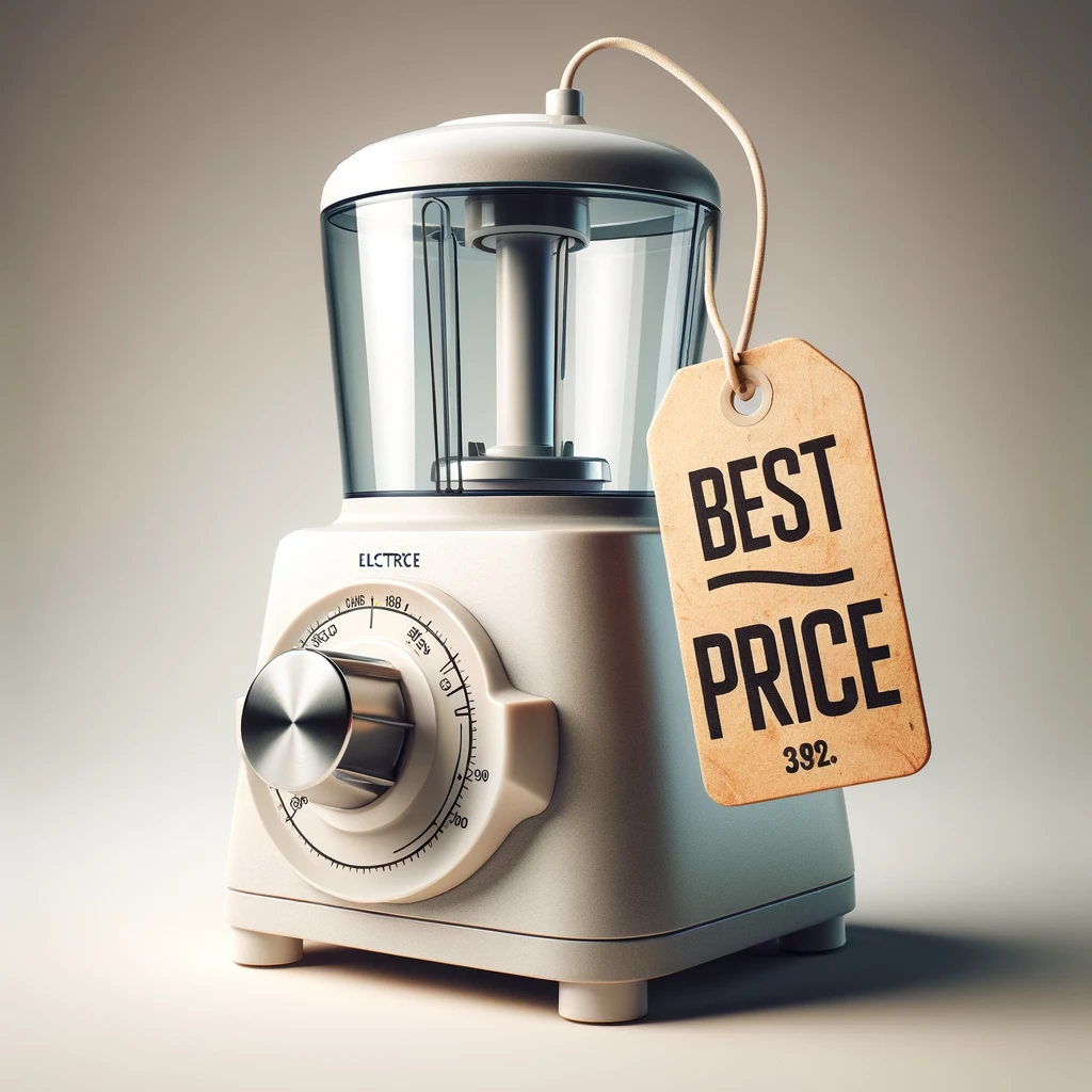 Sleek electric chopper with a clear bowl and 'best price' tag, one of the best electric choppers for your kitchen in 2024