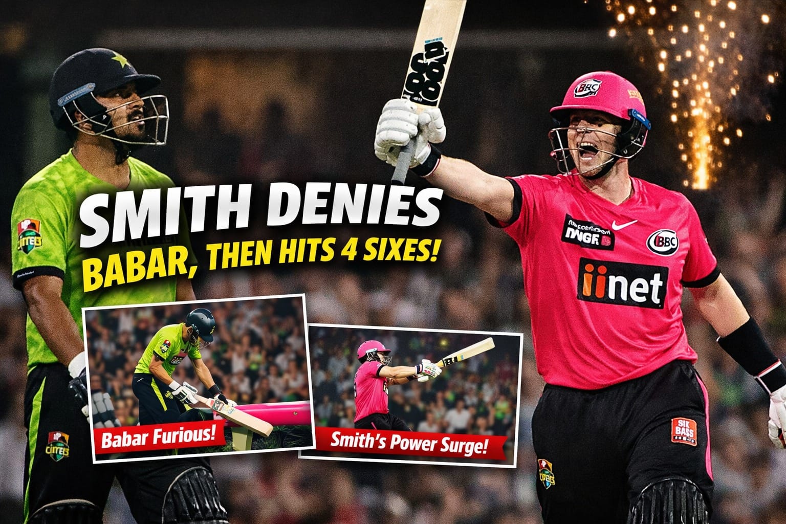 Steve Smith denies Babar Azam a single before unleashing four consecutive sixes. Witness the tension, tactics, and power play that stunned fans and lit up the cricketing world.