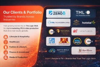 The Logic Stick Digital marketing, PR and video production client portfolio showcasing brands like ZeroB, TML The Modern Living, Zee5, Hotstar, Aditya Birla Group and ah! Ventures across industries.