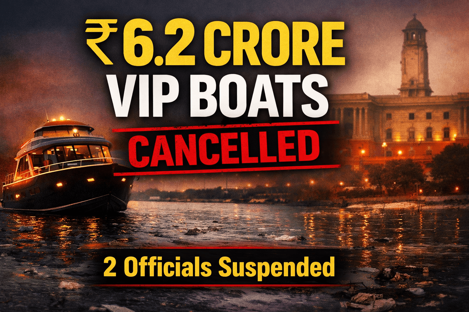Delhi government scraps ₹6.2 crore VIP boats plan for Yamuna inspections with officials suspended amid controversy