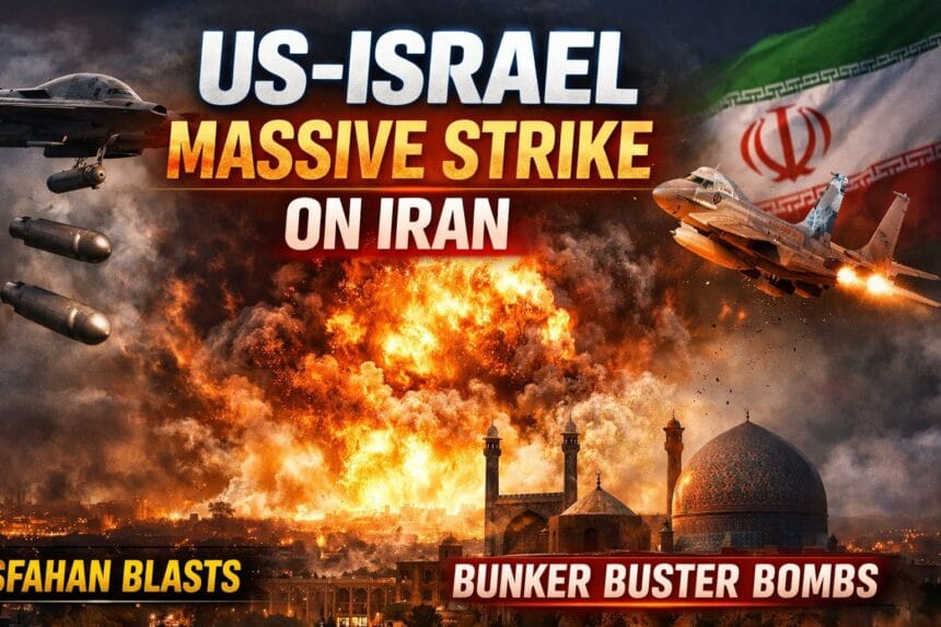 Isfahan Blasts show massive explosion after US-Israel airstrikes on Iran with bunker buster bombs targeting military infrastructure