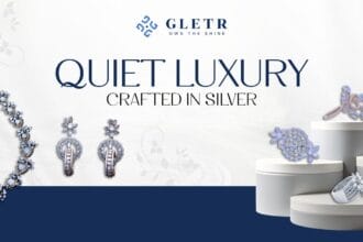 Gletr jewellery brand launch announcement showcasing modern jewellery pieces and highlighting its D2C marketplace connecting manufacturers directly to consumers.
