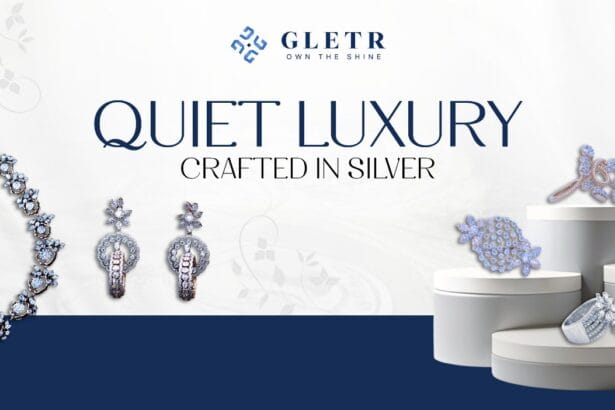 Gletr jewellery brand launch announcement showcasing modern jewellery pieces and highlighting its D2C marketplace connecting manufacturers directly to consumers.