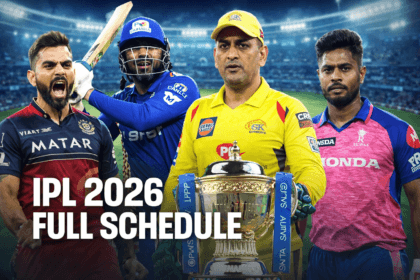 IPL 2026 full schedule thumbnail showing star players and IPL trophy highlighting complete IPL 2026 schedule second phase fixtures and match list