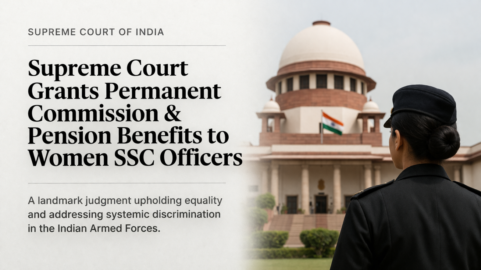 women SSC officers Supreme Court verdict highlighting permanent commission and pension rights for women officers in the Indian Armed Forces