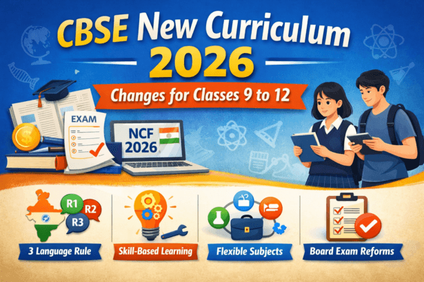 CBSE New Curriculum 2026 changes for Classes 9 to 12 including language policy, skill-based learning and exam reforms