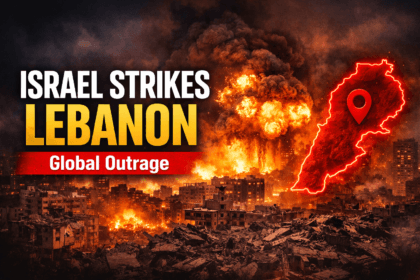 Israel’s deadly strikes in Lebanon showing explosions over Beirut skyline and destruction in residential areas