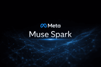 Meta AI Model Launch 2026 showing Muse Spark AI model by Meta with minimal premium design