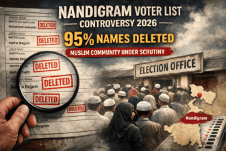 Nandigram Voter List controversy 2026 showing deleted names during SIR process with focus on 95 percent Muslim voter deletions ahead of West Bengal elections 2026