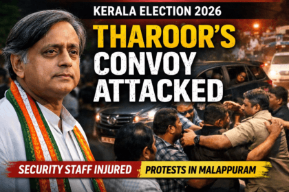 Kerala Assembly Election 2026 Shashi Tharoor convoy blocked incident in Malappuram with security staff attacked