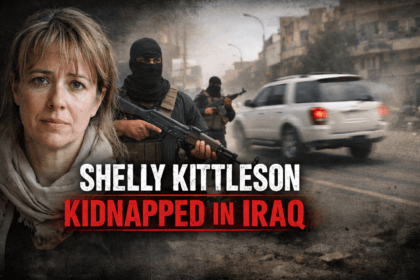Shelly Kittleson kidnapped in Iraq visual showing armed militants and a speeding vehicle in Baghdad highlighting journalist abduction crisis