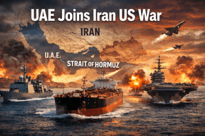 UAE joins Iran US war tensions rise in Strait of Hormuz with oil tankers and military presence highlighting global energy crisis